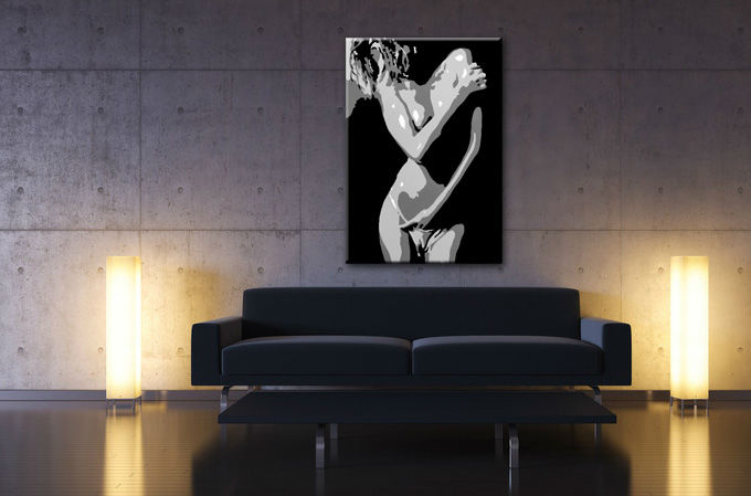 Ročno poslikana slika POP ART NUDE WOMAN 70x100 cm