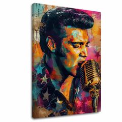 Slika ELVIS PRESLEY - Golden voice of rock'n'roll | 100 % izvirni akril poslikan